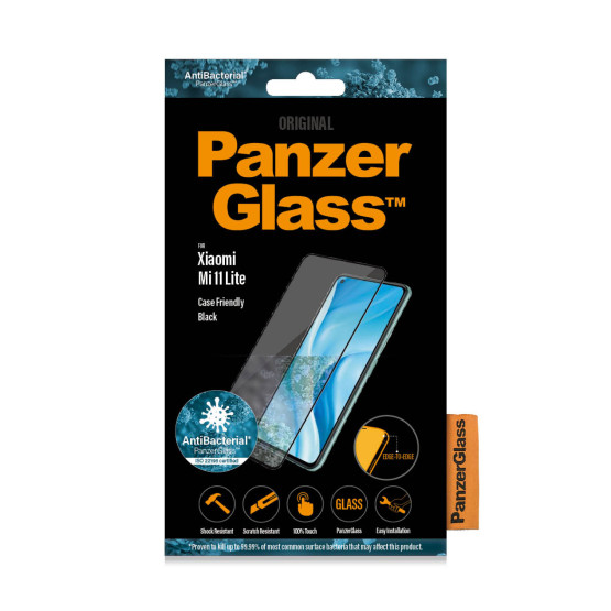 Стъклен протектор PanzerGlass за Xiaomi Mi 11 Lite CaseFriendly - Черен