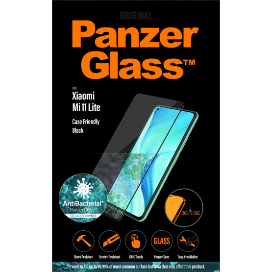 Стъклен протектор PanzerGlass за Xiaomi Mi 11 Lite CaseFriendly - Черен