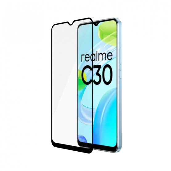 Стъклен протектор Safe за Realme C30, Casefriendly - Черен