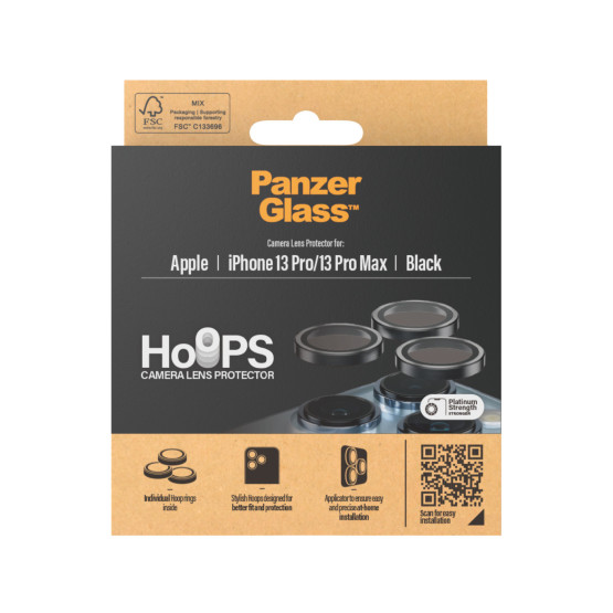 Стъклен протектор за камера PanzerGlass Hoops за Apple Iphone 13 Pro / 13 Pro Max - Черен