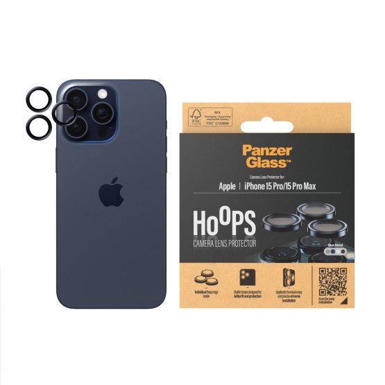 Протектор за камера PanzerGlass Hoops за Iphone 15 Pro/ProMax - Син