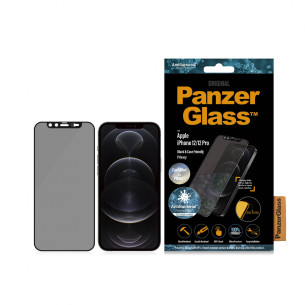 Стъклен протектор PanzerGlass за Apple Iphone 12 /12 Pro 6.1 Privacy CamSlide, AntiBacterial - Черен, 117937