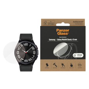 Стъклен протектор PanzerGlass за часовник Samsung Galaxy Watch 6 Classic, 43mm, Antibacterial