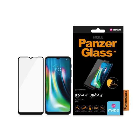 Стъклен протектор PanzerGlass за Motorola Moto G9 Play / E7 Plus, , CaseFriendly - Черен