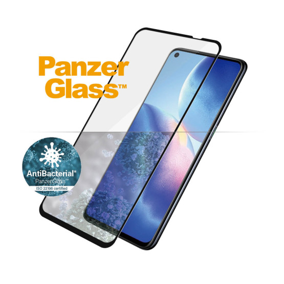 Стъклен протектор PanzerGlass за Oppo Reno 5 5G / Find X3 Lite, CaseFriendly, Antibacterial - Черно