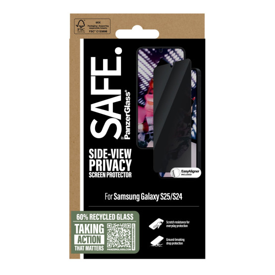 Стъклен протектор Safe за Samsung Galaxy S25, S24, UWF, Privacy