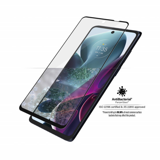 Стъклен протрктор PanzerGlass за Motorola Moto G200 5G - Черен