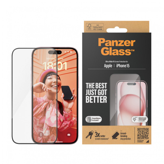 Стъклен протектор PanzerGlass за Apple iPhone 15 UWF wA