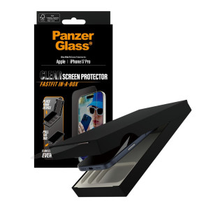 Стъклен протектор PanzerGlass за iPhone 17 Pro, Прозрачен, инсталационен бокс