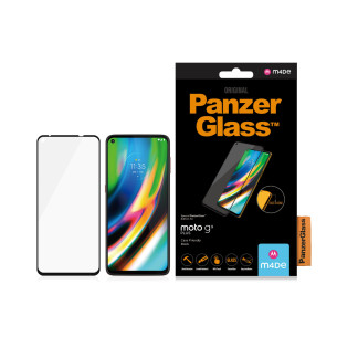 Стъклен протектор PanzerGlass за Motorola Moto G9 Plus, , CaseFriendly - Черен