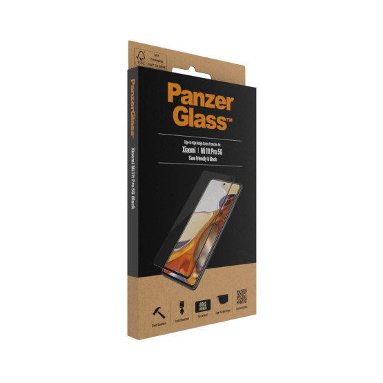Стъклен протектор PanzerGlass за Xiaomi Mi 11t Pro 5G CaseFriendly - Черно, 117079