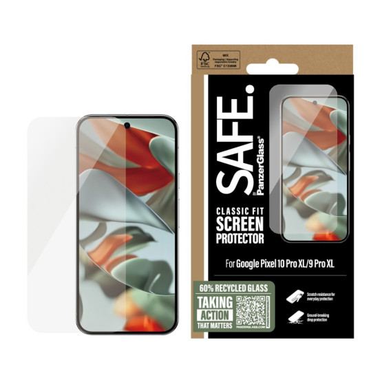 Стъклен протектор Safe за Google Pixel 10 Pro XL, 9 Pro XL, UWF, Antibacterial,Прозрачен