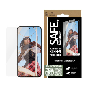 Стъклен протектор Safe за Samsung Galaxy S25, S24, UWF, Прозрачен