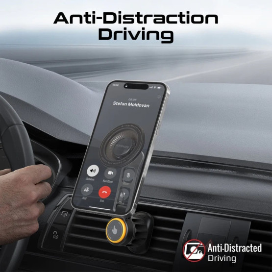 Стойка за кола ProMate BRIDGEMOUNT 360° Rotatable Cradleless Magnetic Car Phone Mount, For AC Vents, Metal ring Plate included.