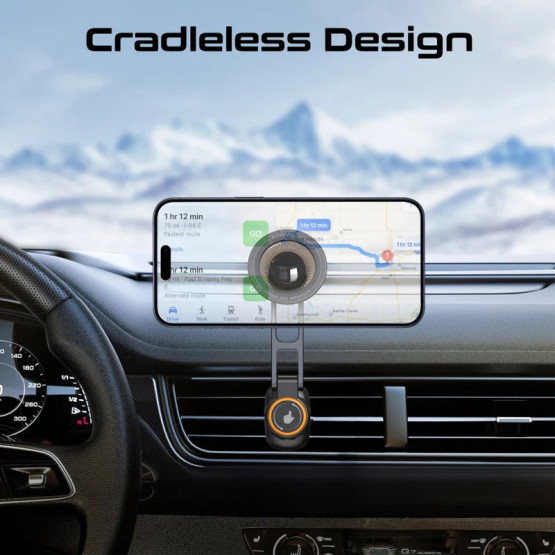 Стойка за кола ProMate BRIDGEMOUNT 360° Rotatable Cradleless Magnetic Car Phone Mount, For AC Vents, Metal ring Plate included.