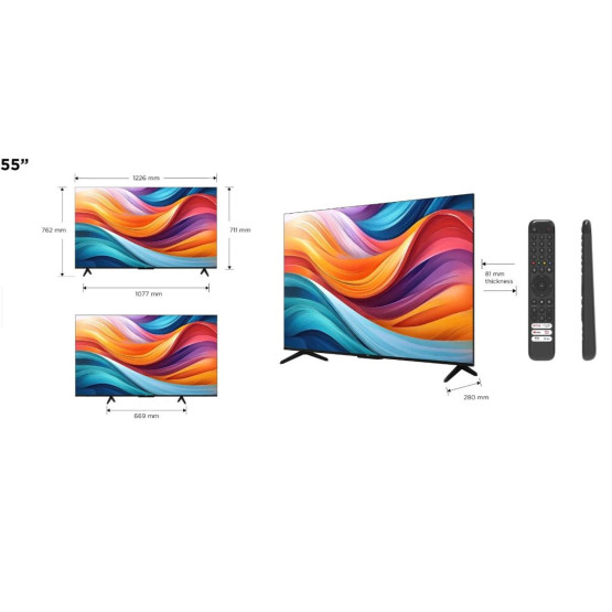 Телевизор TCL 55T7B , QLED , 55 inch, 139 см, 3840x2160 UHD-4K , Smart