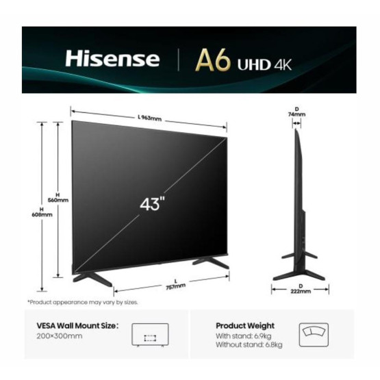 Телевизор Hisense 43A6Q