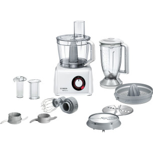 Кухненски робот Bosch MC812W620 , 1100 , XXL купа 3,9L. 750 g браашно + добавки. Пластмасов блендер 1,5 л - Bosch