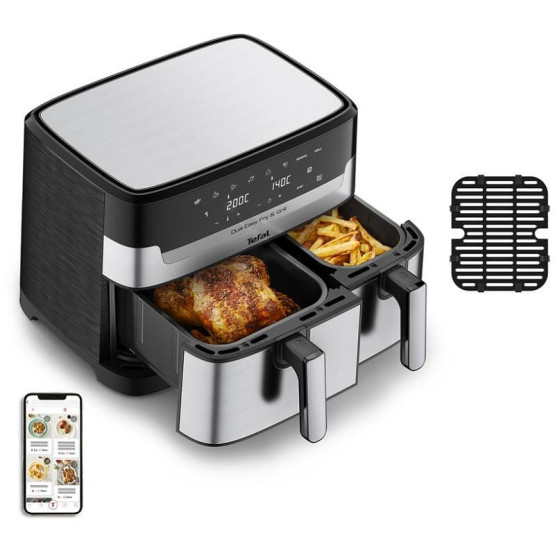 Уред за здравословно готвене Tefal EY905D10 DUAL EASY FRY & GRILL SS