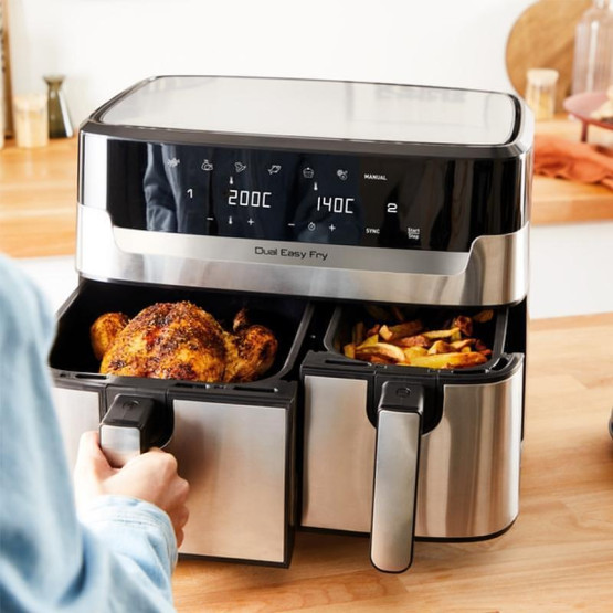 Уред за здравословно готвене Tefal EY905D10 DUAL EASY FRY & GRILL SS