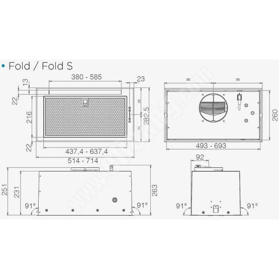 Вграден абсорбатор Elica FOLD S IX 52