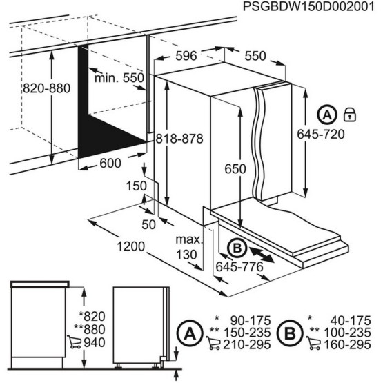 Съдомиялна машина за вграждане Electrolux EEA27200L , 13 комплекта, 600 Ш, мм, E - Electrolux