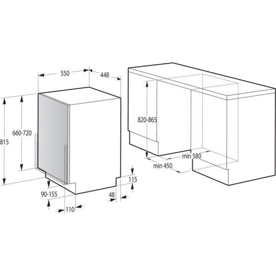 Съдомиялна машина за вграждане Gorenje GV520E10 , 11 комплекта, 450 Ш, мм, E - Gorenje