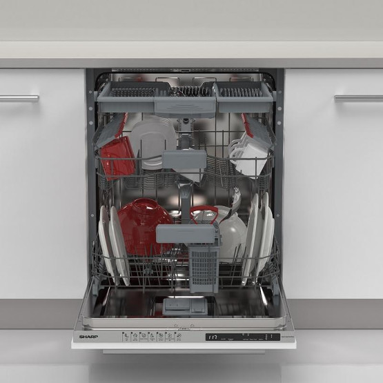 Съдомиялна машина за вграждане Sharp QW-NI27I47DX , 15 комплекта, 600 Ш, мм, D - Sharp