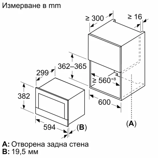 Вградена микровълнова фурна Bosch BFL7221W1 , 21 , Hydrolitic , Електронно
