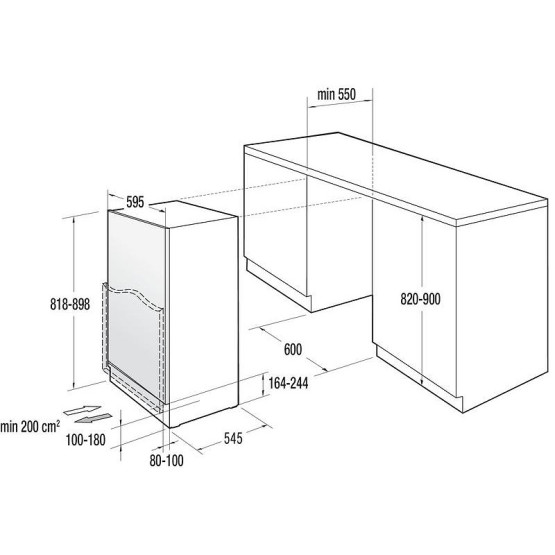 Вграден хладилник Gorenje RBIU609EA1 , 121 l, E , Да , Статична