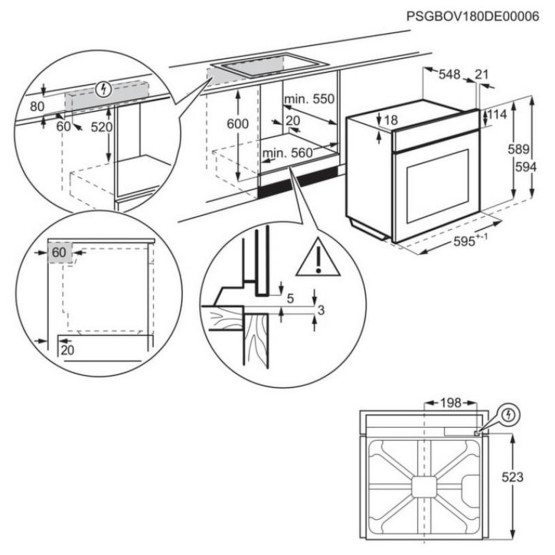 Фурна за вграждане AEG OA5CB31SM , 72 , Push бутони , А , Каталитични панели