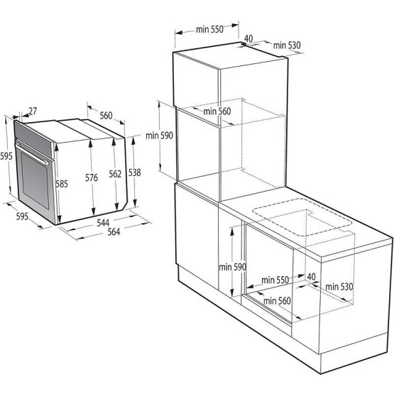 Фурна за вграждане Gorenje BOP6737E02XK , Механично , 77 , А , Пиролиза