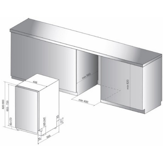 Съдомиялна машина за вграждане Whirlpool WSIP 4O33 PFE , 10 комплекта, 450 Ш, мм, D - Whirlpool