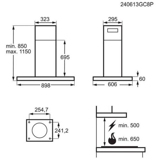 Вграден абсорбатор AEG GI87D91CB (ST)