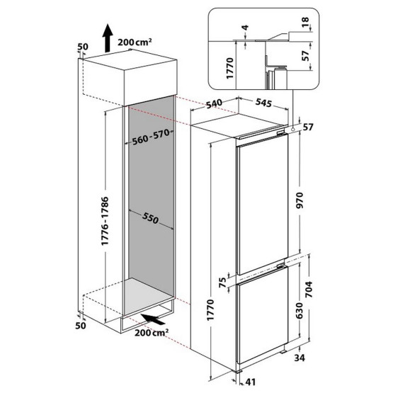 Вграден хладилник с фризер Hotpoint-Ariston HAC18D041A1