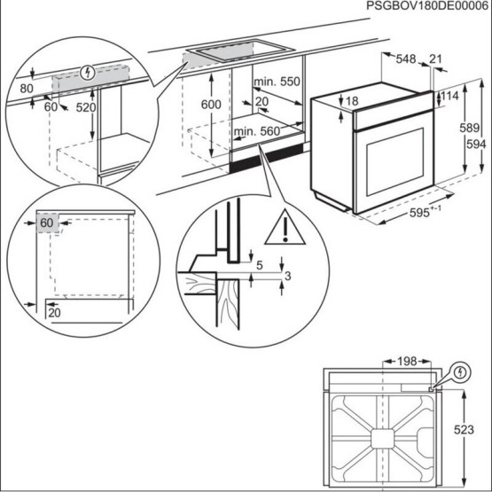 Фурна за вграждане Electrolux EOD3H70X STEAM , 72 L , Push бутони , А , Водно почистване - Electrolux