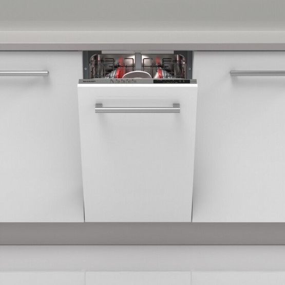 Съдомиялна машина за вграждане Sharp QW-NS14I49EX , 10 комплекта, 45 Ш, мм, E - Sharp