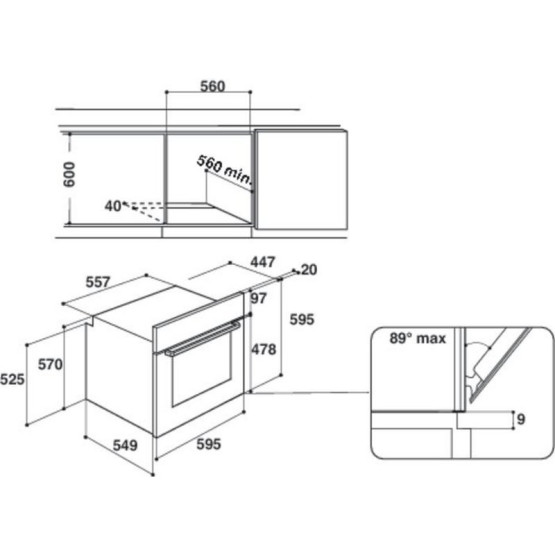 Фурна за вграждане Hotpoint-Ariston FA3 841 H IX/HA. , 71 L , А+ , Водно почистване , Механично - Hotpoint-Ariston