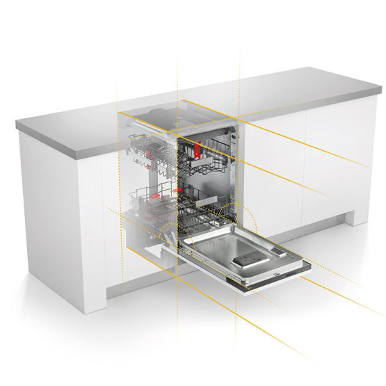 Съдомиялна машина за вграждане Whirlpool WSIC 3M27 C , 10 комплекта, 450 Ш, мм, E - Whirlpool