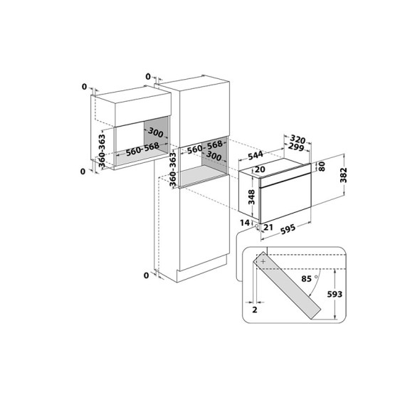 Вградена микровълнова фурна Whirlpool AMW 435/IX , 22 l , Електронно - Whirlpool