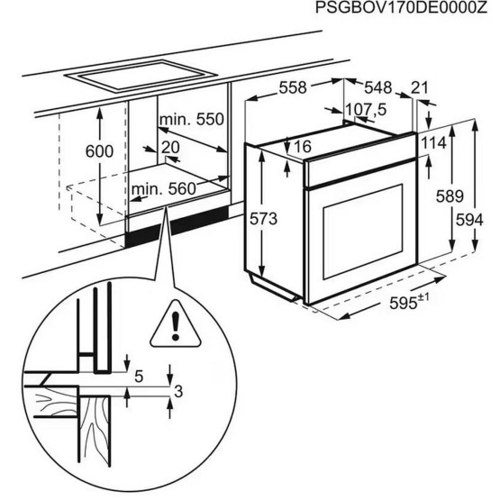 Фурна за вграждане Electrolux EOD6P77WZ , Push бутони , 72 , А+ , Пиролиза