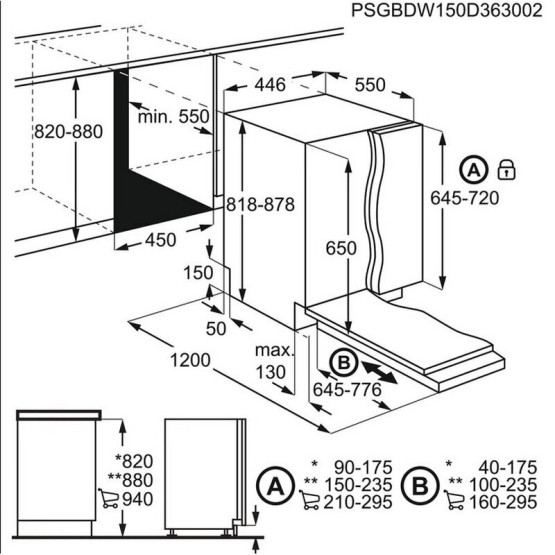 Съдомиялна машина за вграждане Electrolux EEM43200L , 10 комплекта, 450 Ш, мм, E - Electrolux