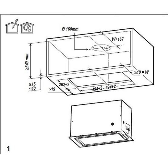 Вграден абсорбатор Whirlpool WCT3 63F LTK
