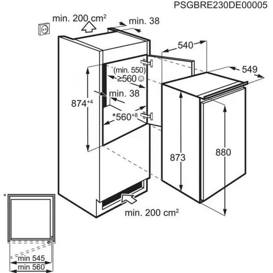 Вграден хладилник Electrolux LFB2AE88S1 , Да