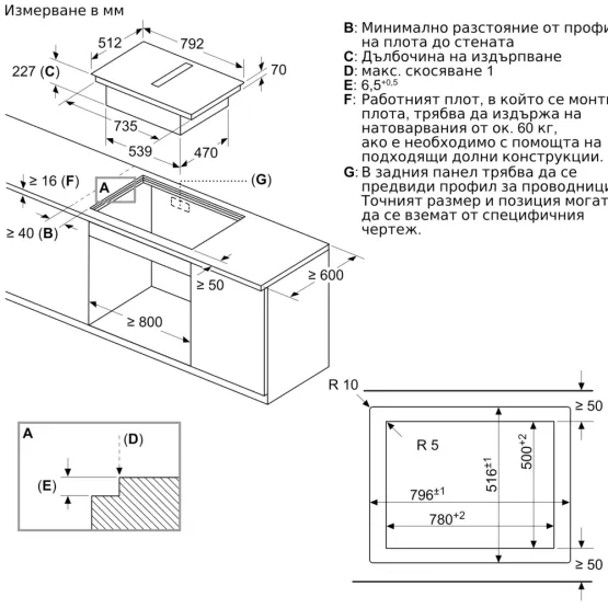 Вграден керамичен плот Bosch PXX801D67E