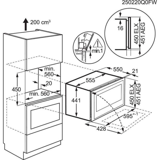 Вграден охладител AEG NKW8P21KAB (ST) , F , Да , Черен