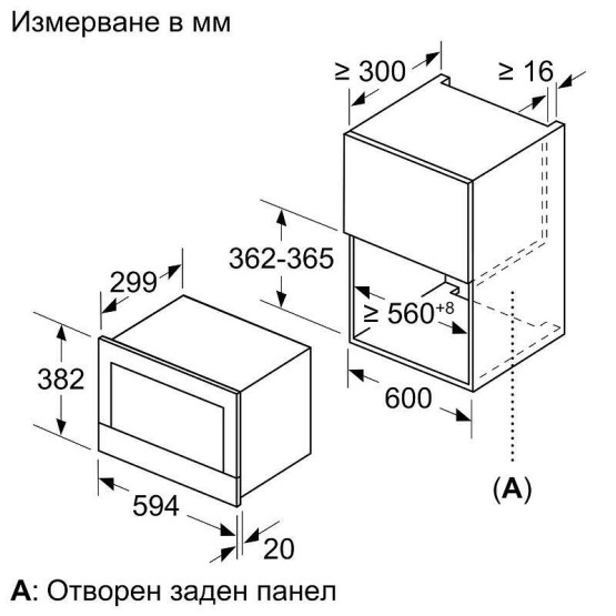 Вградена микровълнова фурна Bosch BFR7221B1 , 21 , Hydrolitic , Електронно