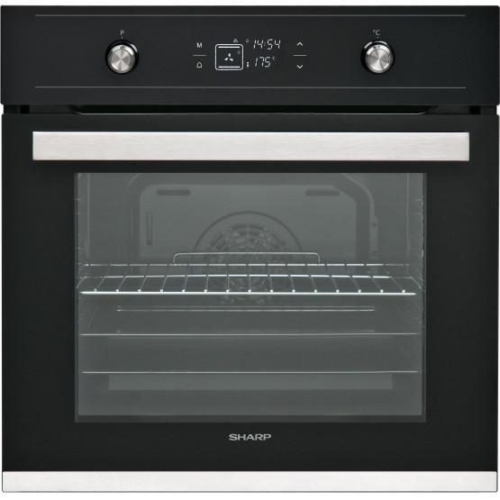 Фурна за вграждане Sharp K-60V19BQM , 69 L , Push бутони , А , Каталитични панели - Sharp