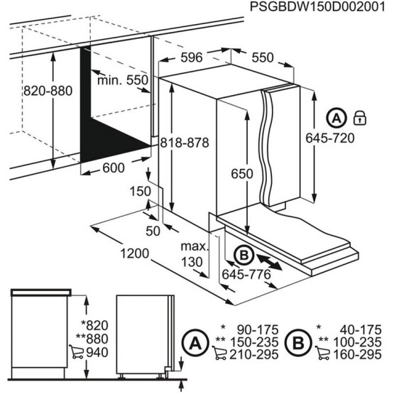 Съдомиялна машина за вграждане Electrolux EES48200L , 14 комплекта, 600 Ш, мм, E - Electrolux