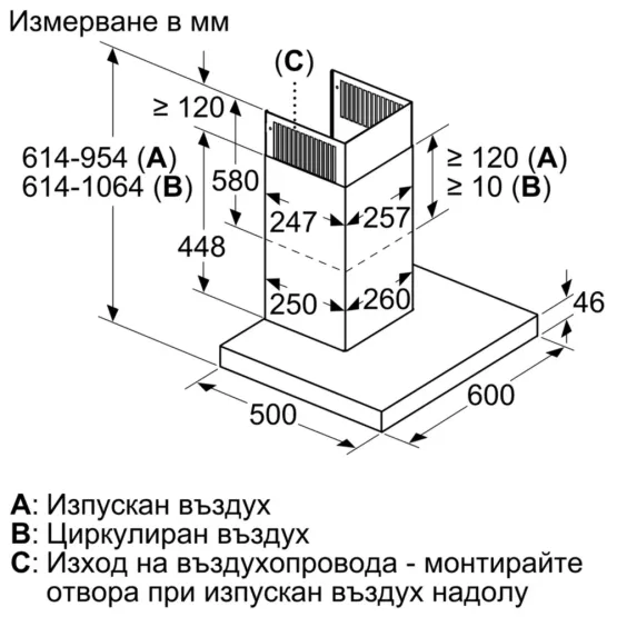 Вграден абсорбатор Bosch DWB67CM50